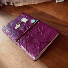 Gülkurusu El Yapımı Deri Defter-M