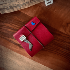 Karmen Kırmızı El Yapımı Deri Defter-S