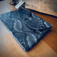 Lacivert Şık Deri Clutch