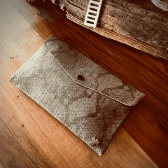 Piton Baskılı Deri Cutch