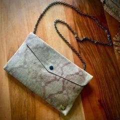 Piton Baskılı Deri Cutch