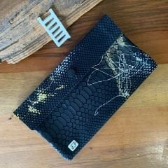 Siyah Piton Baskılı Deri Çanta