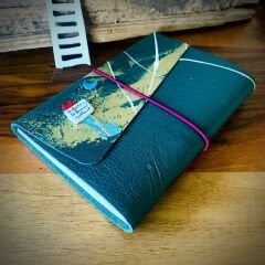 Petrol Yeşili Abstract Deri Defter- M