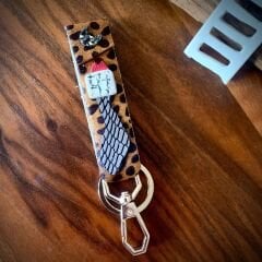 Leopar Desenli Deri Anahtarlık- 2