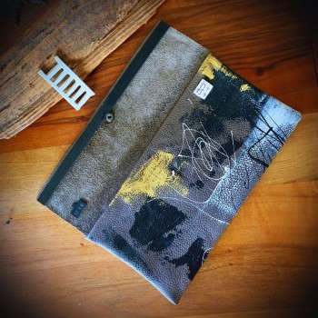 Vizon Rengi Gerçek Deri Clutch