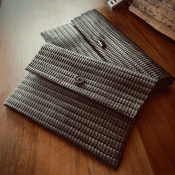 Bronz Deri Zarf Çanta