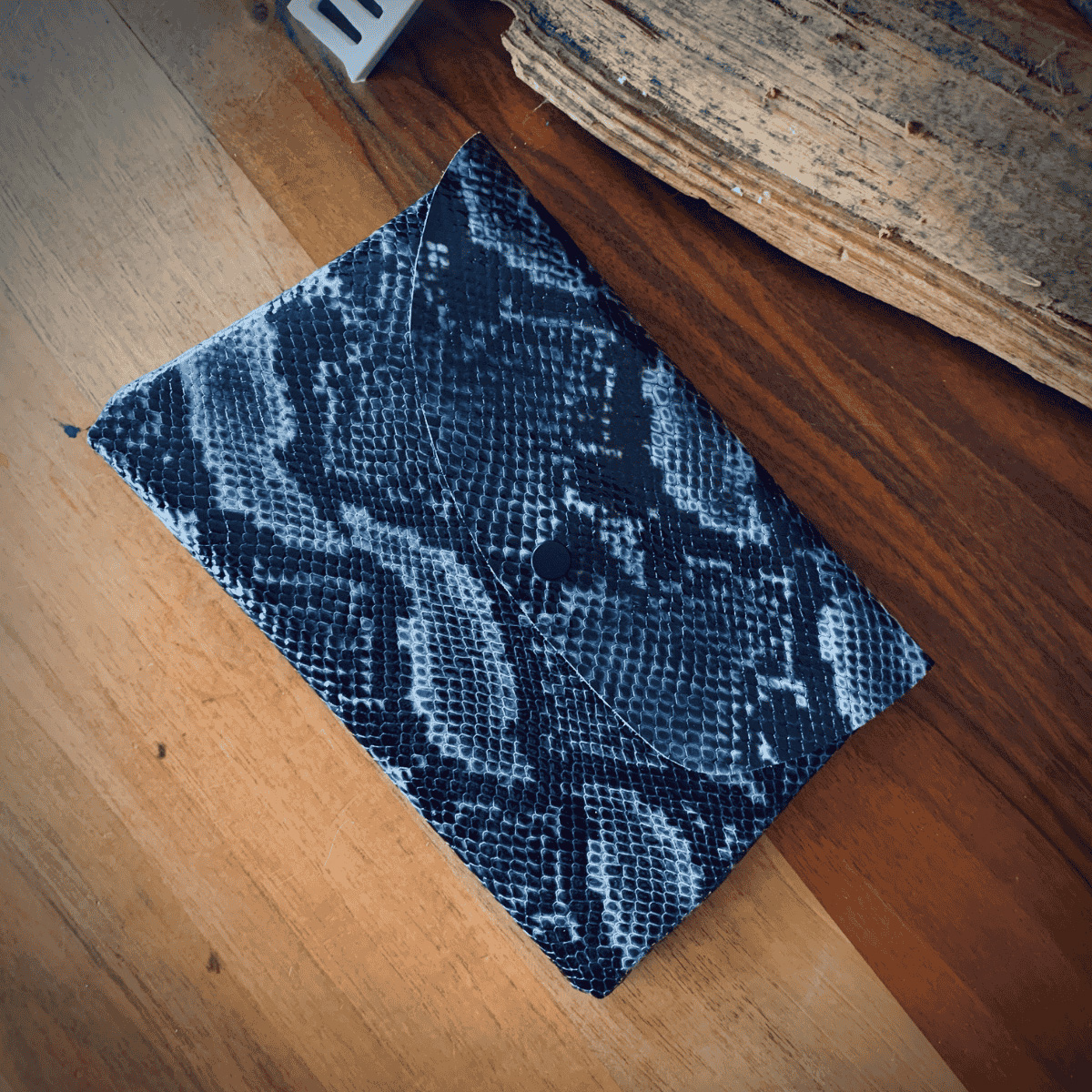 Lacivert Şık Deri Clutch