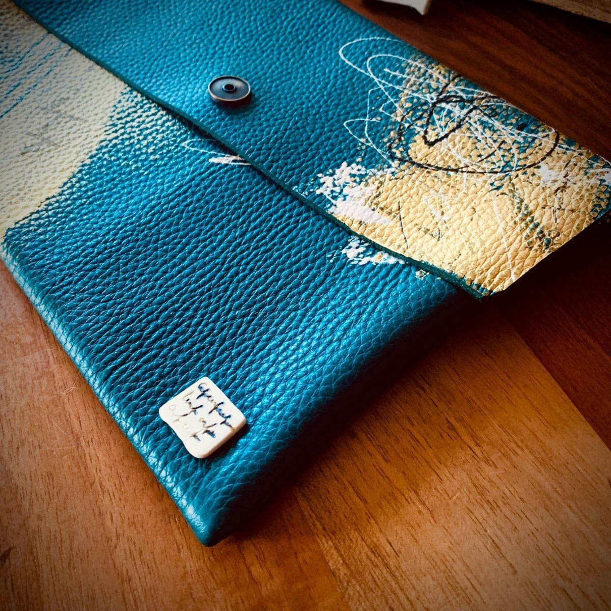 Petrol Yeşili Absract Zarf Çanta