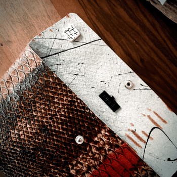 Yılan Baskılı Deri Zarf Çanta