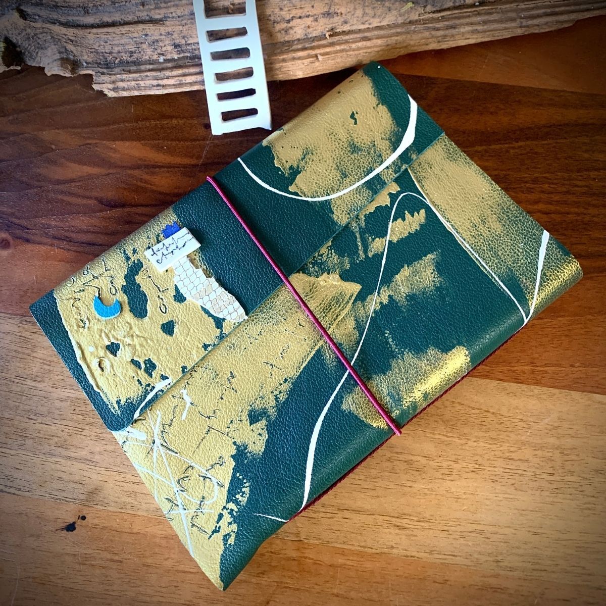 Petrol Yeşili Abstact Deri Defter