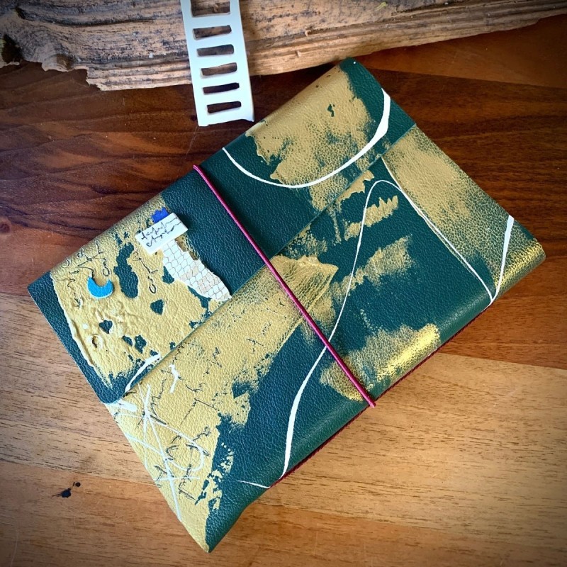 Petrol Yeşili Abstact Deri Defter