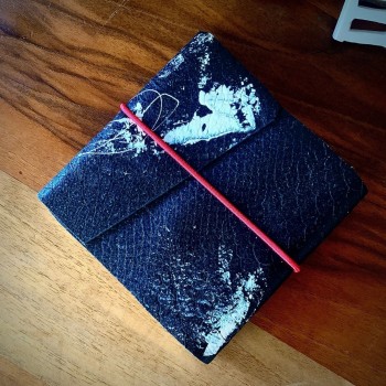 Siyah Abstract Deri Defter