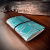 Turkuaz El yapımı Deri Defter