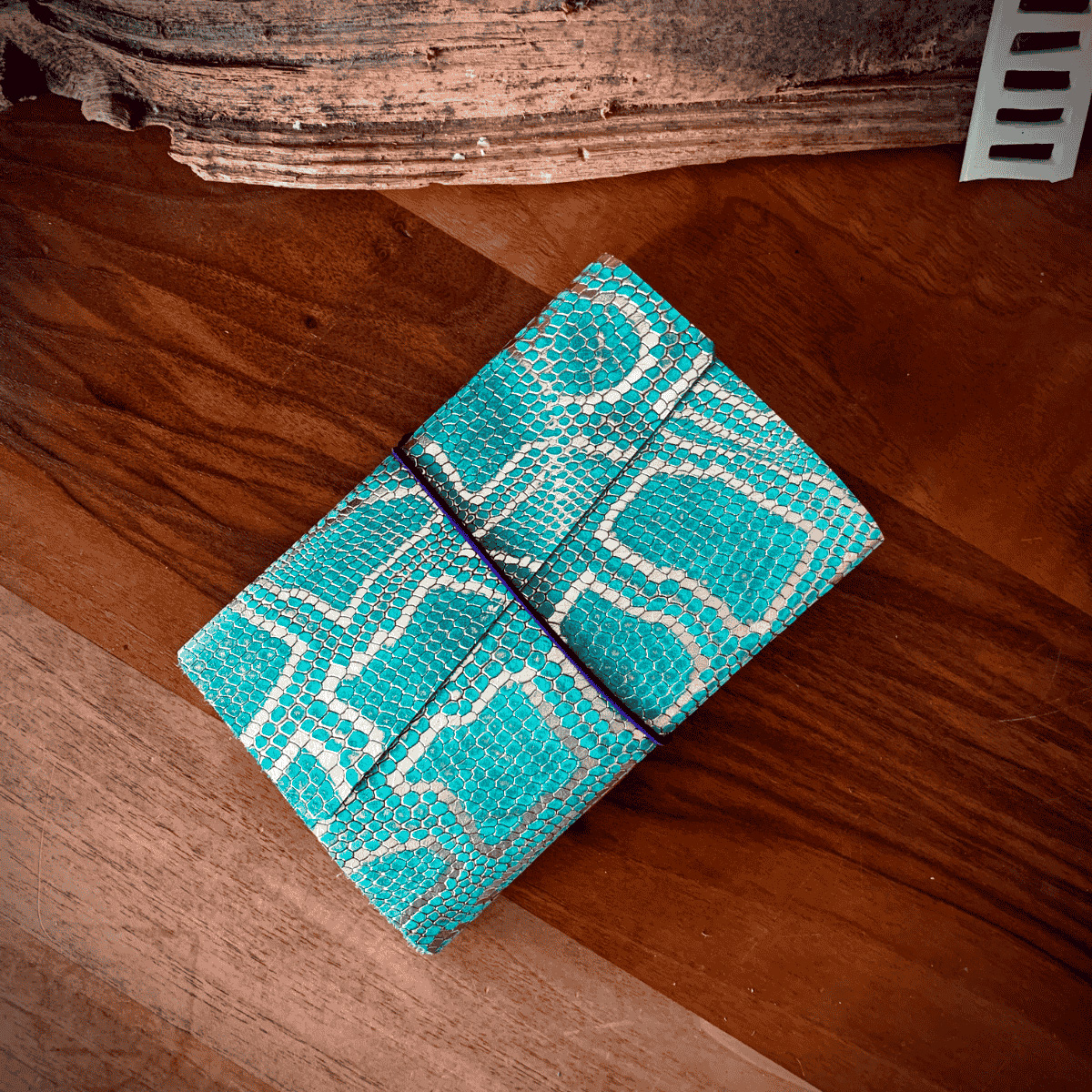 Turkuaz El yapımı Deri Defter