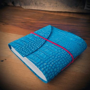 Turkuaz Kroko El Yapımı Deri Defter