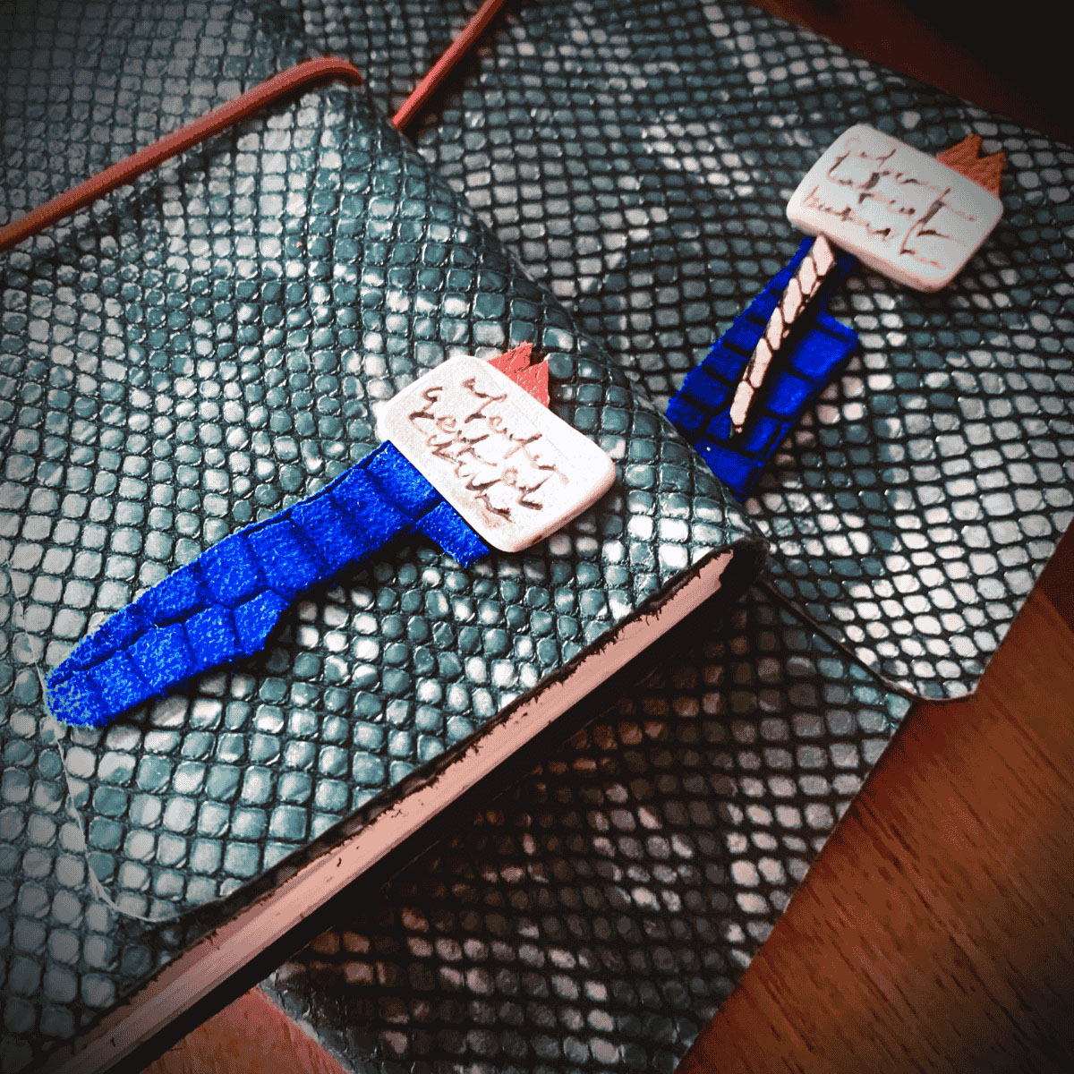 Yeşil El Yapımı Deri Defter - L