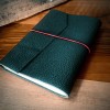 Haki Rengi El Yapımı Deri Defter- L
