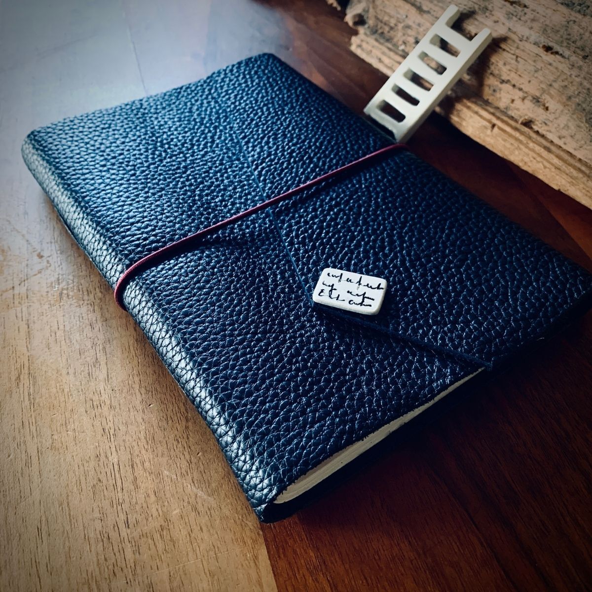 Lacivert Deri Defter - L