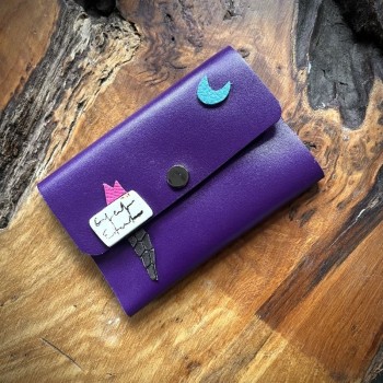 Mor Renk Deri Kartlık